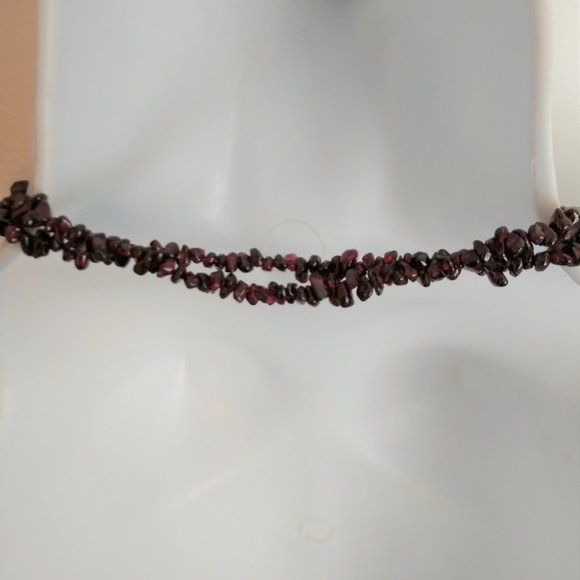Handmade Dark Red Garnet Statement Necklace January Birthstone Beaded NWT - Picture 12 of 16